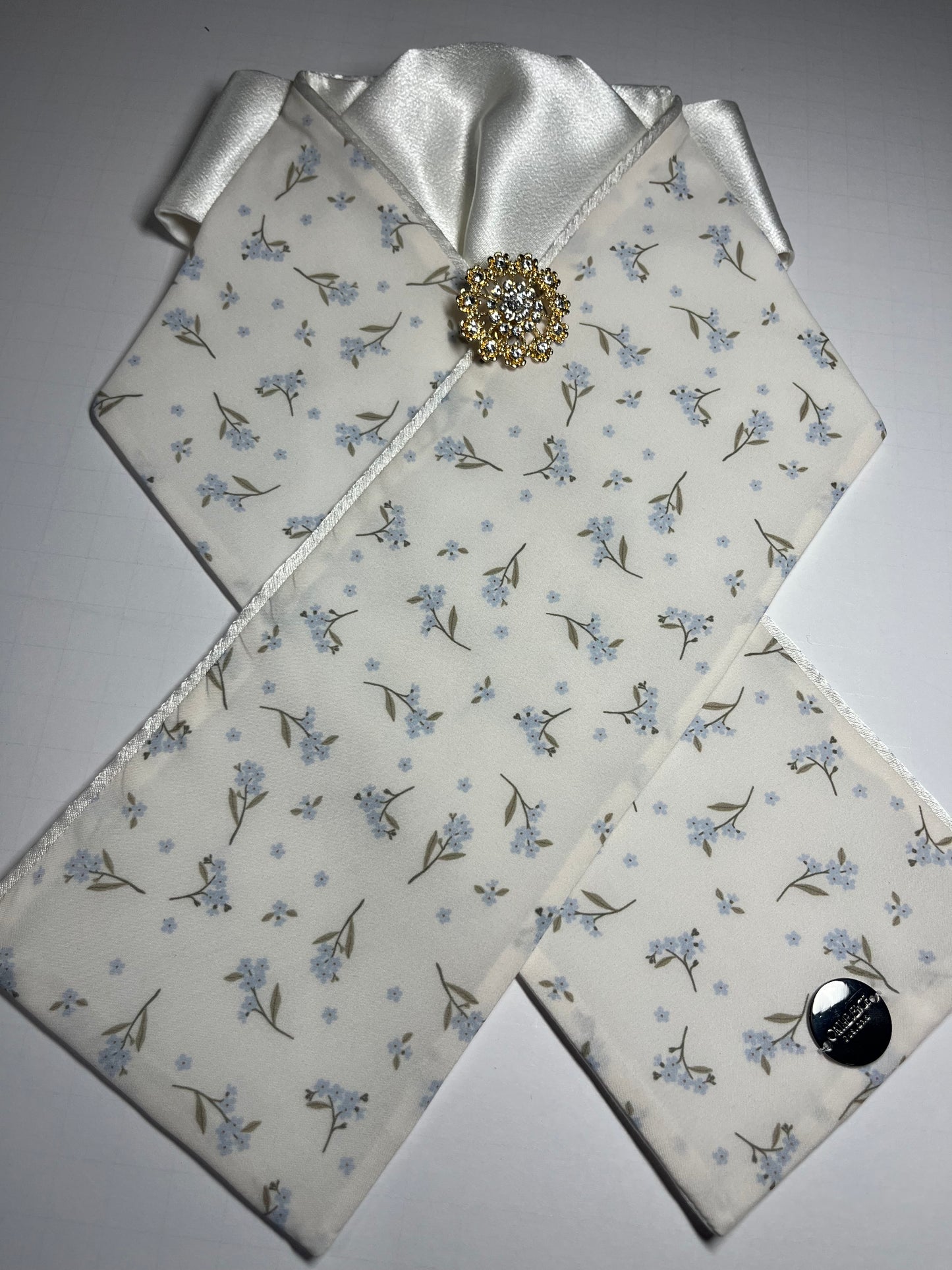 Flower Buds Ivory Accent Dressage Stock Tie