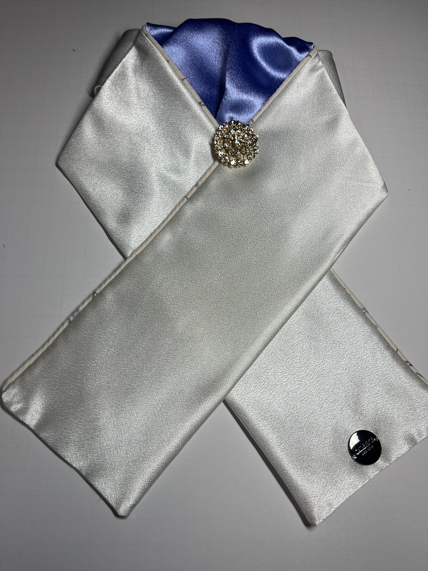 Periwinkle/Cream Dressage Stock Tie