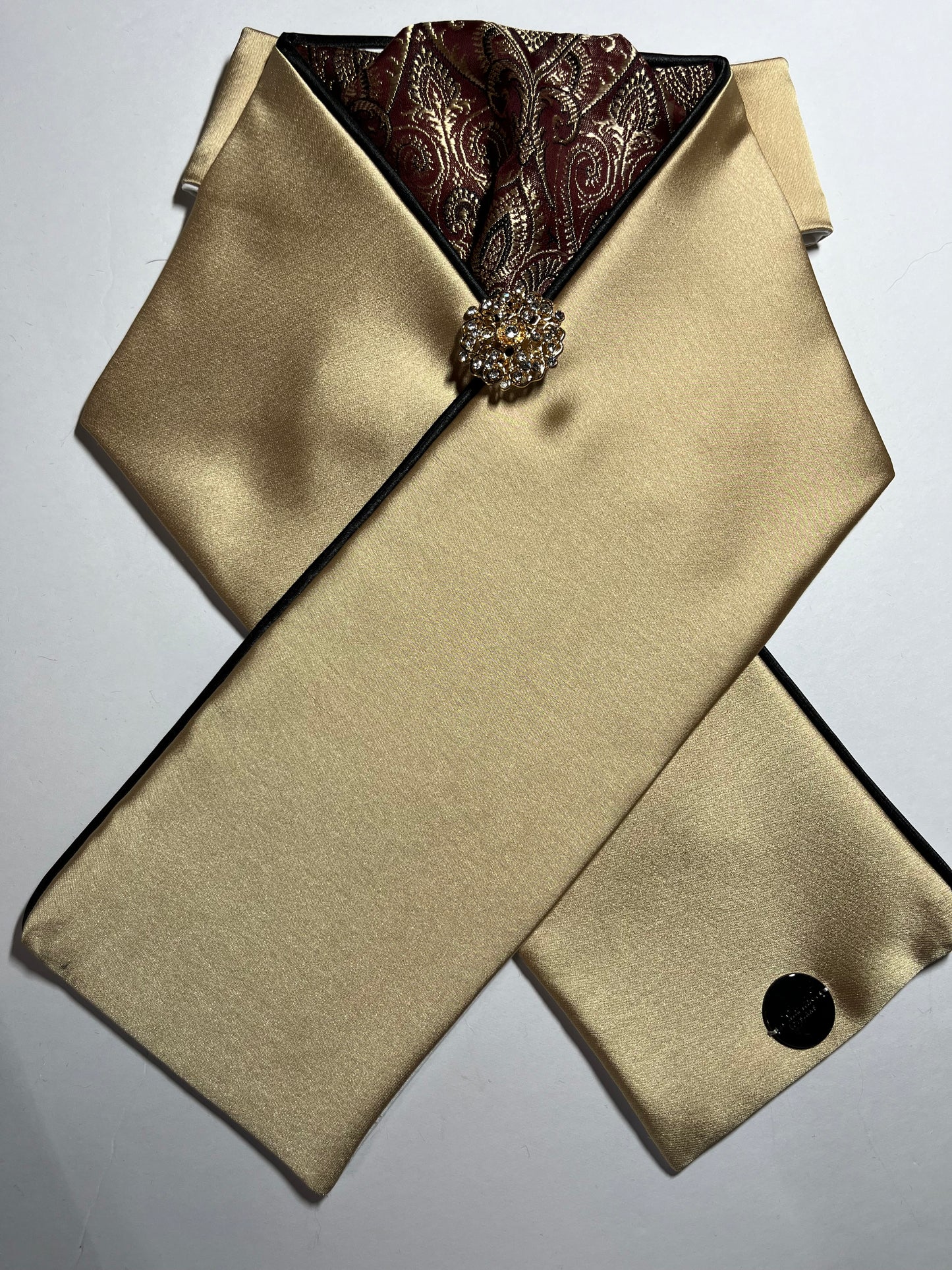 Dressage Stock Tie - Bordeaux Gold