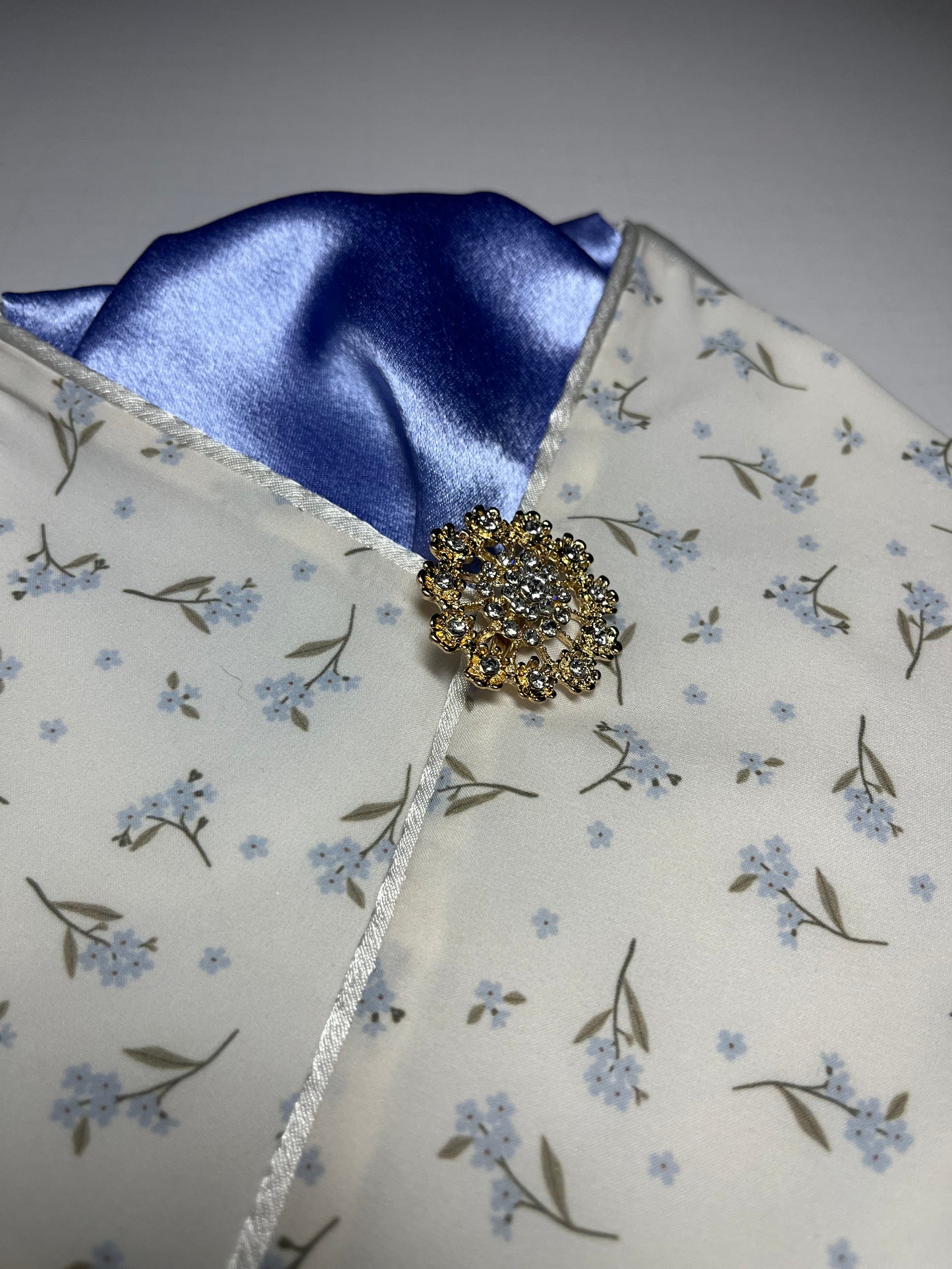 Flower Buds Periwinkle Accent Dressage Stock Tie