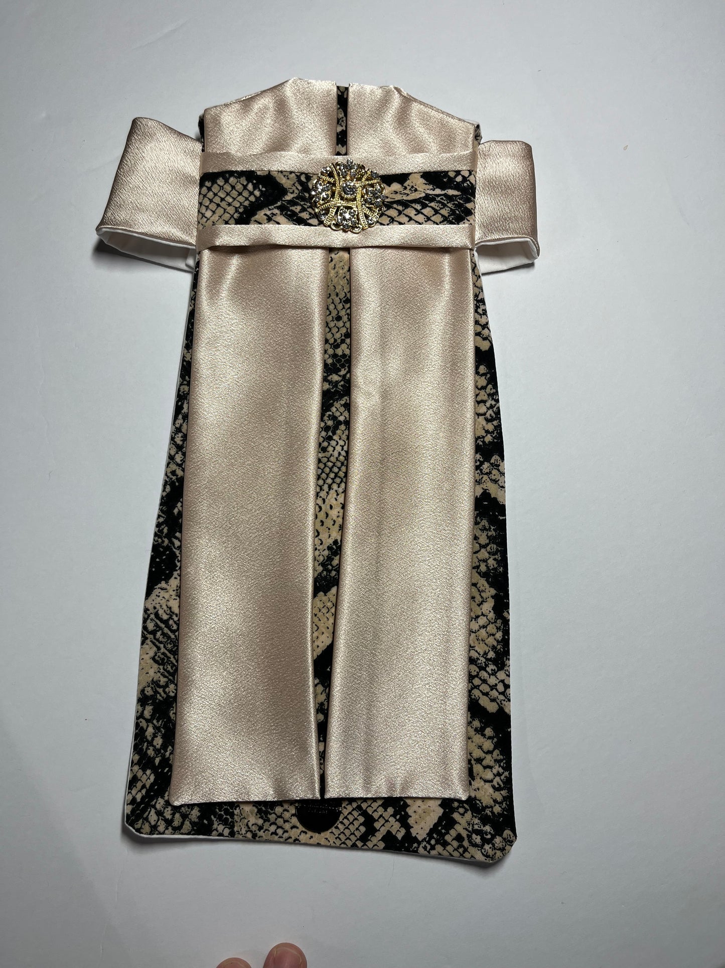 Snakeskin Euro Pleat Dressage Stock Tie