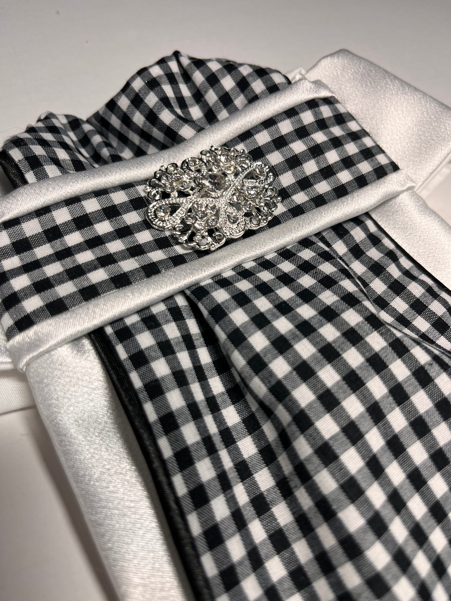 Gingham Traditional Euro Dressage Stock Tie