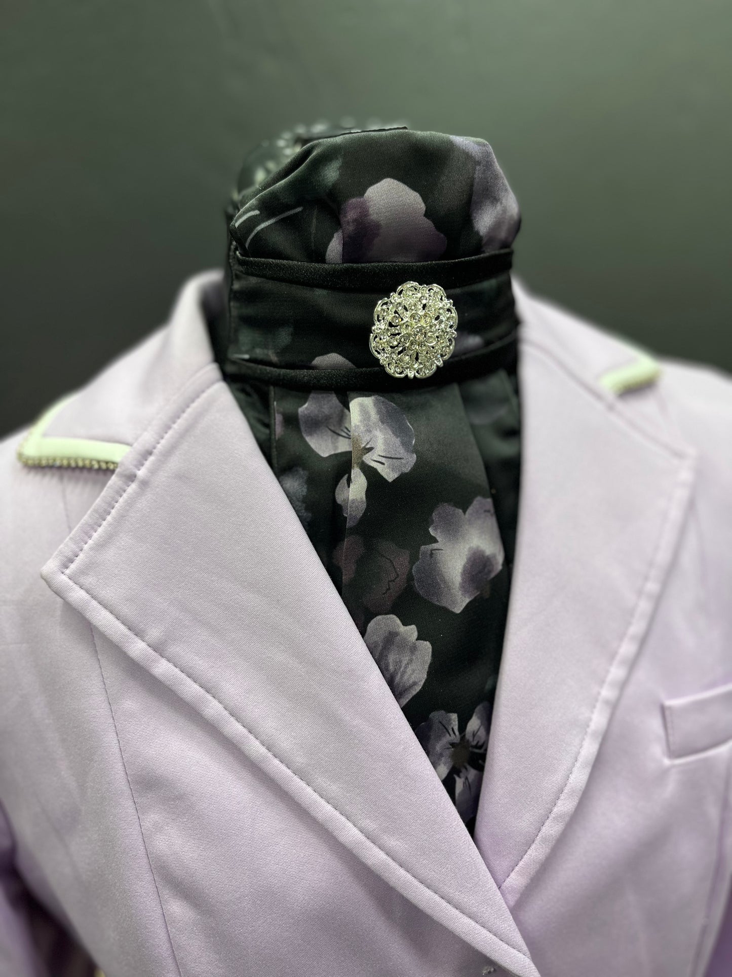 Black Lavender Traditional Dressage Stock Tie