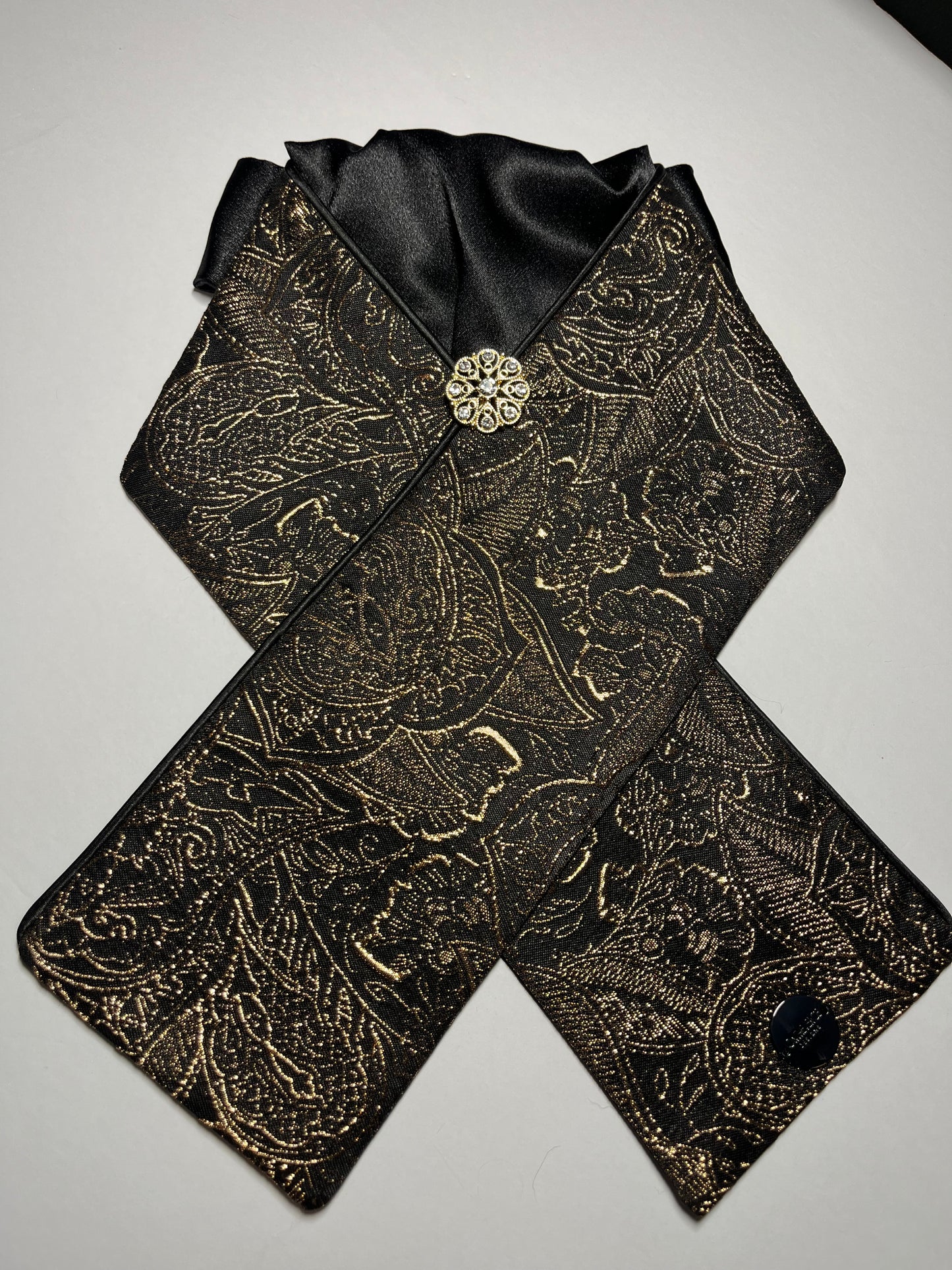 Black and Gold Dressage Stock Tie