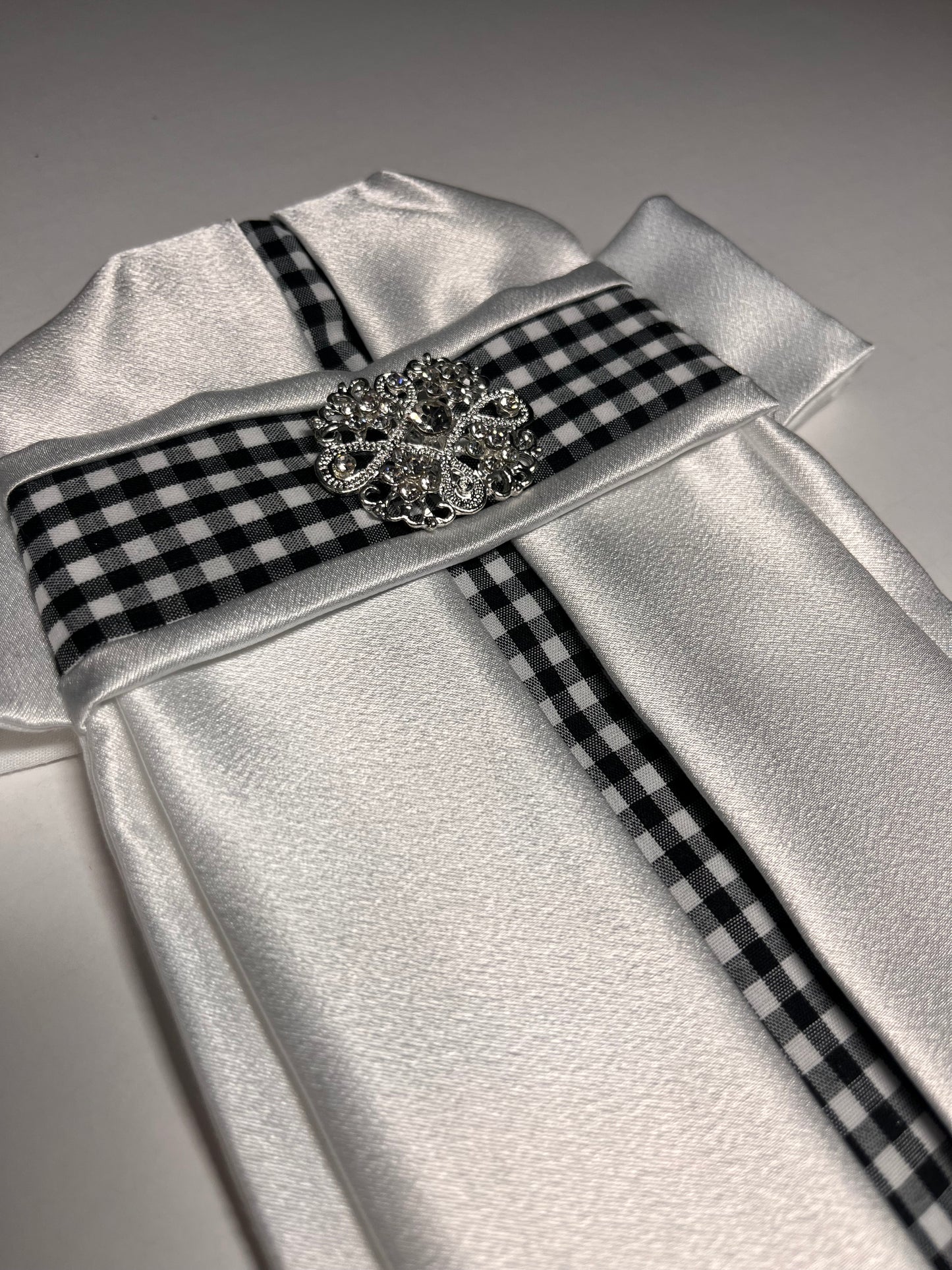 Gingham Euro Pleat Dressage Stock Tie