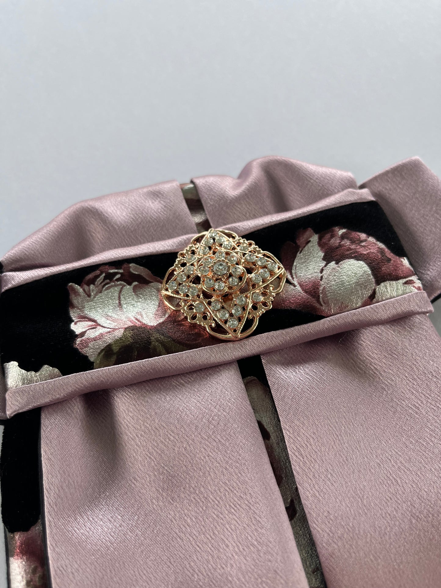 Black Rose Euro Pleat Dressage Stock Tie