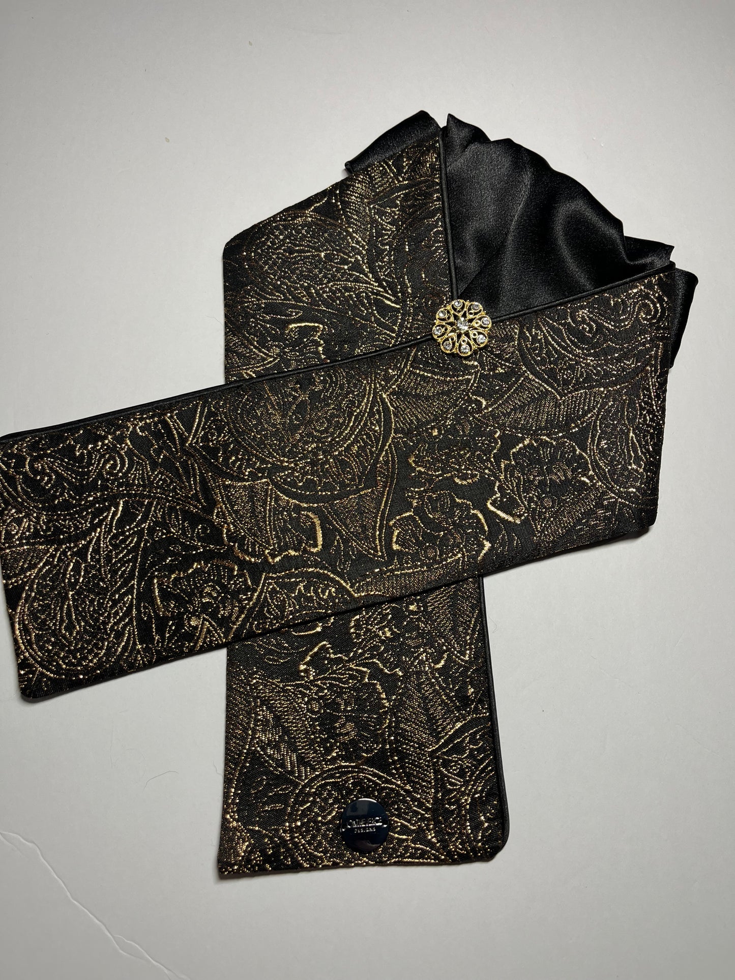 Black and Gold Dressage Stock Tie