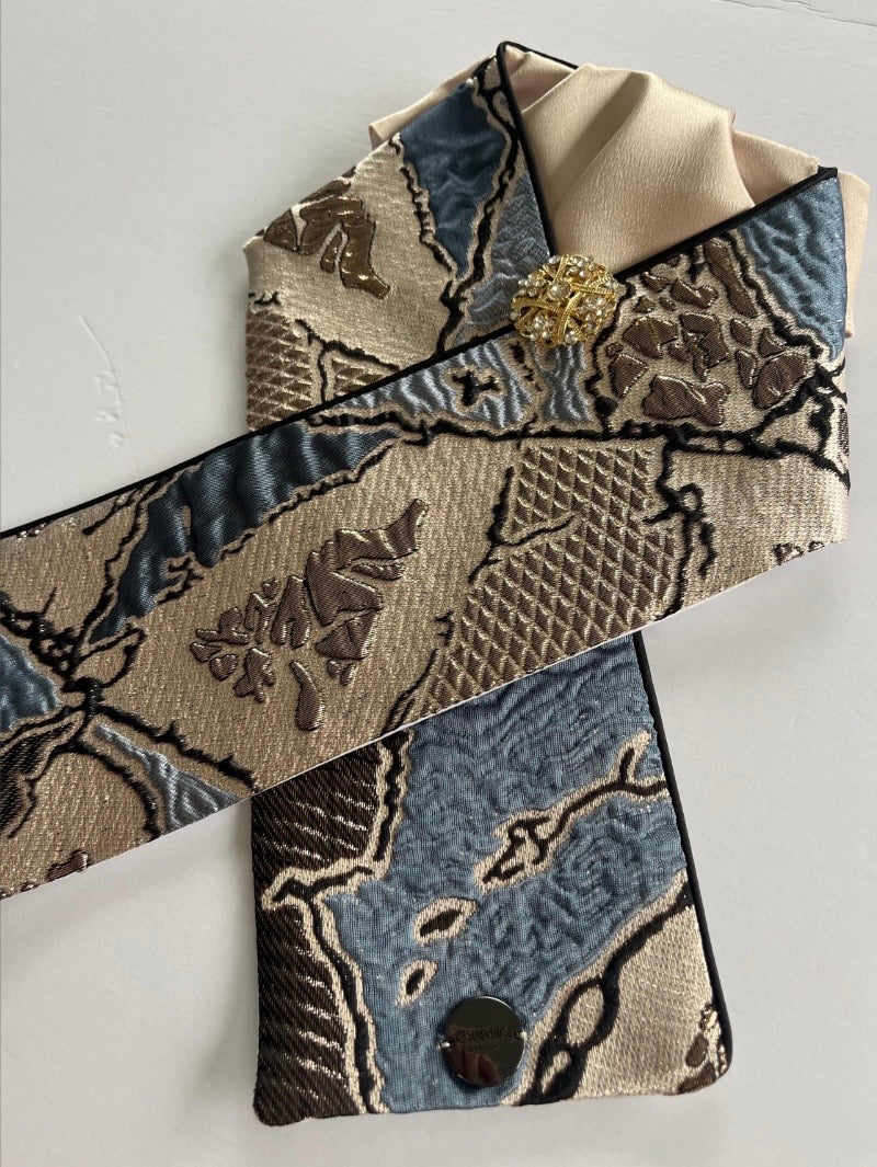 Abstract Blue Dressage Stock Tie