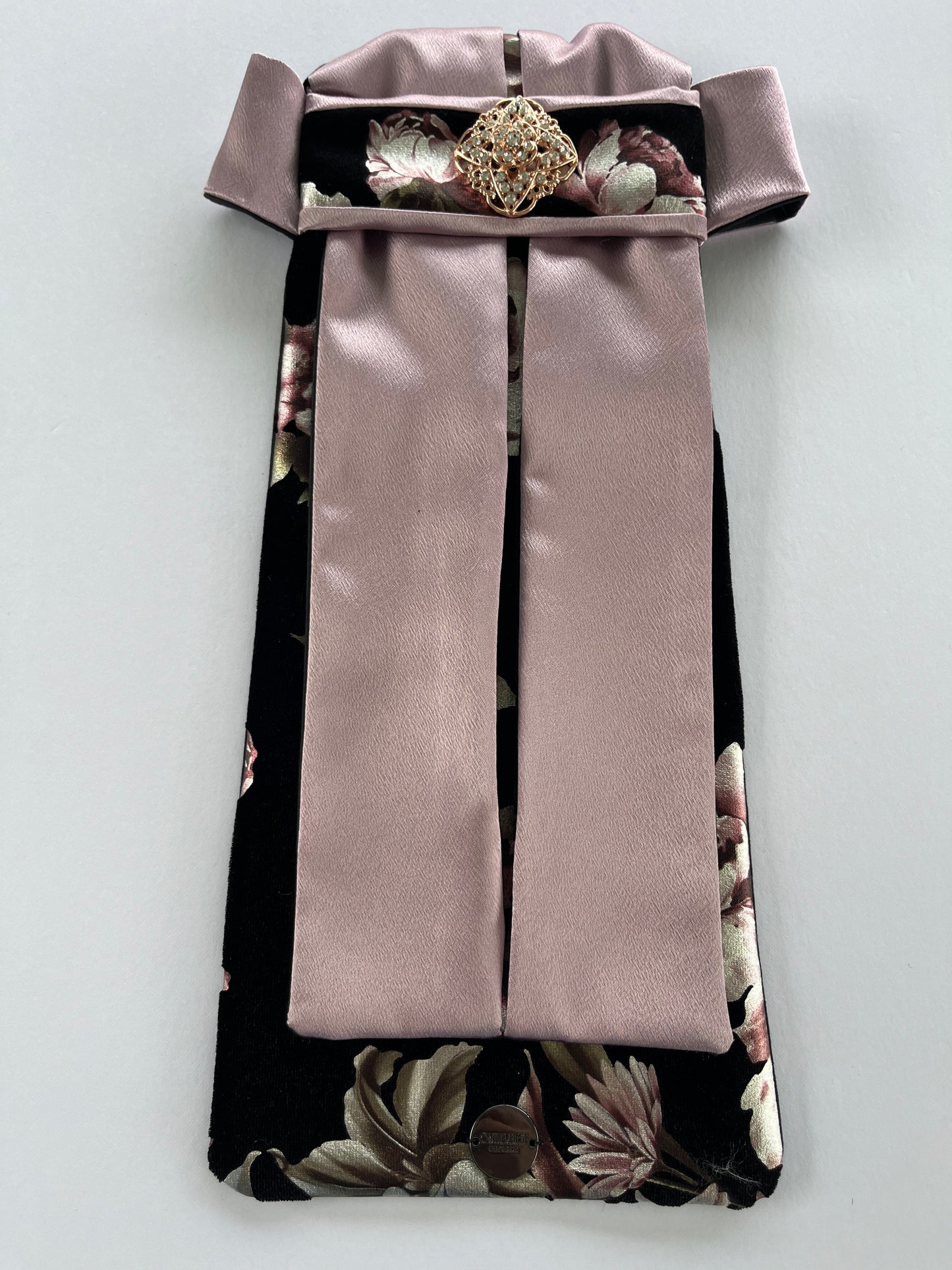 Black Rose Euro Pleat Dressage Stock Tie