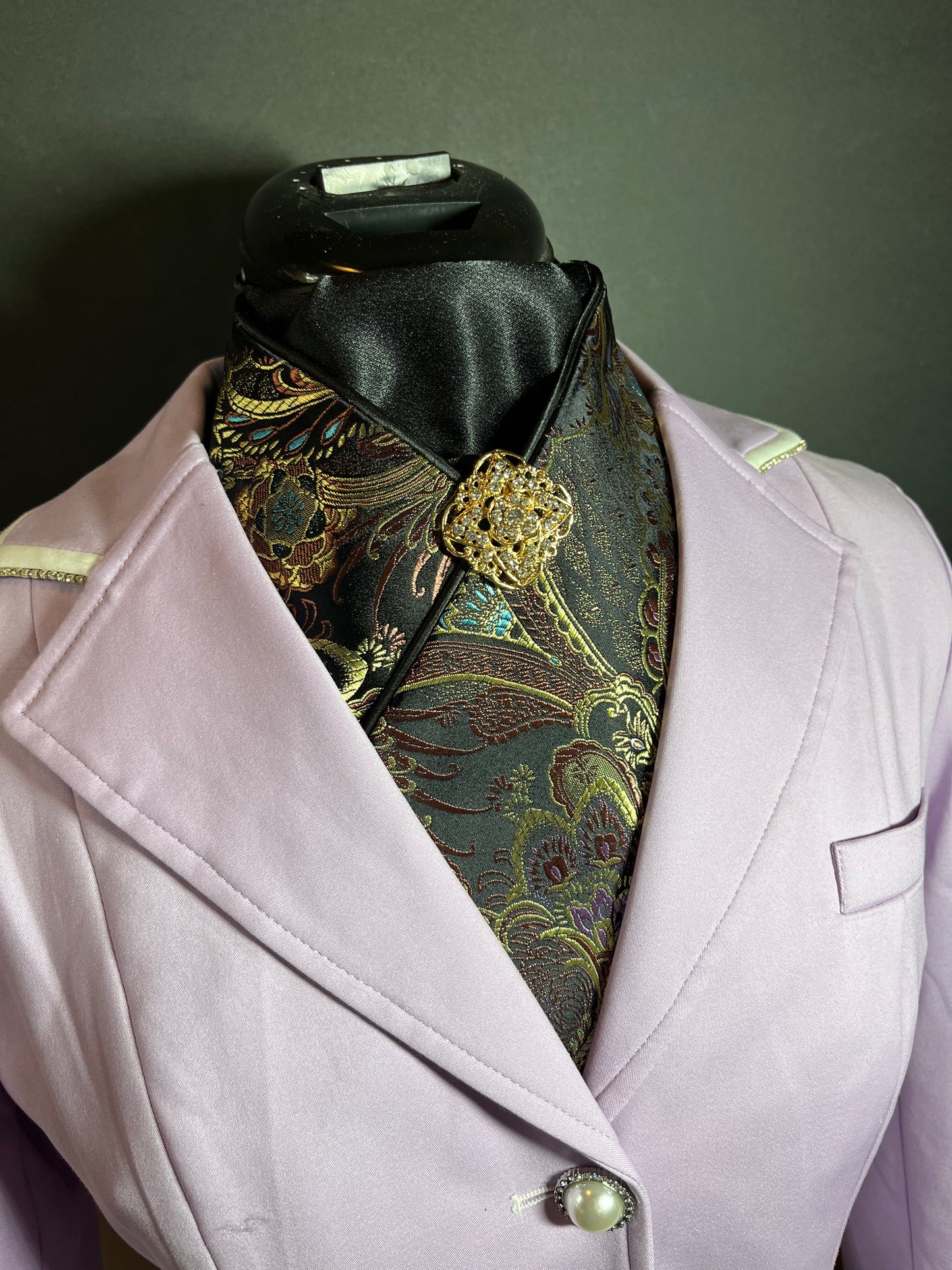 Black Silk Dressage Stock Tie
