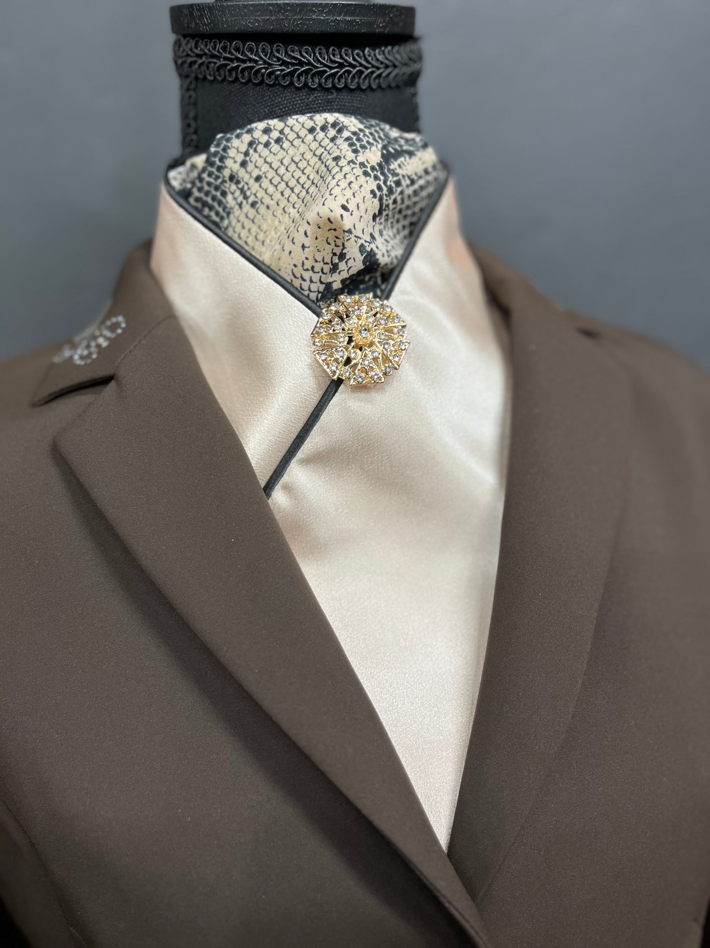 Dressage Stock Tie - Snakeskin Reverse