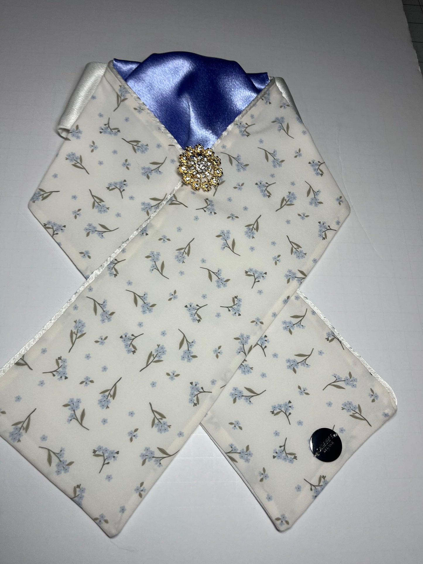 Flower Buds Periwinkle Accent Dressage Stock Tie