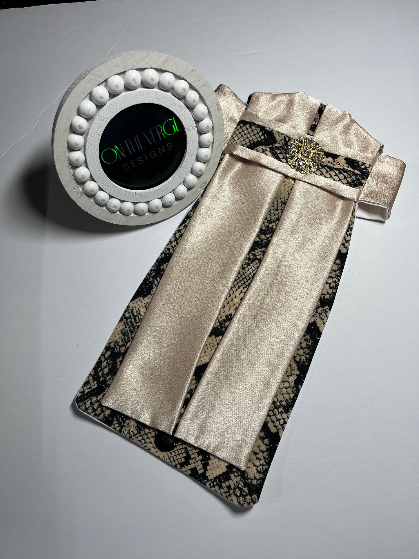 Snakeskin Euro Pleat Dressage Stock Tie