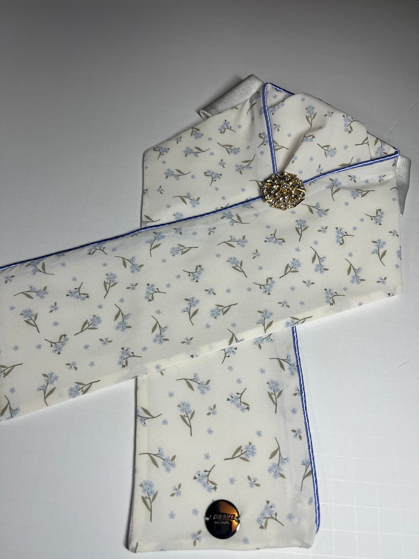 Periwinkle Flower Buds Dressage Stock Tie