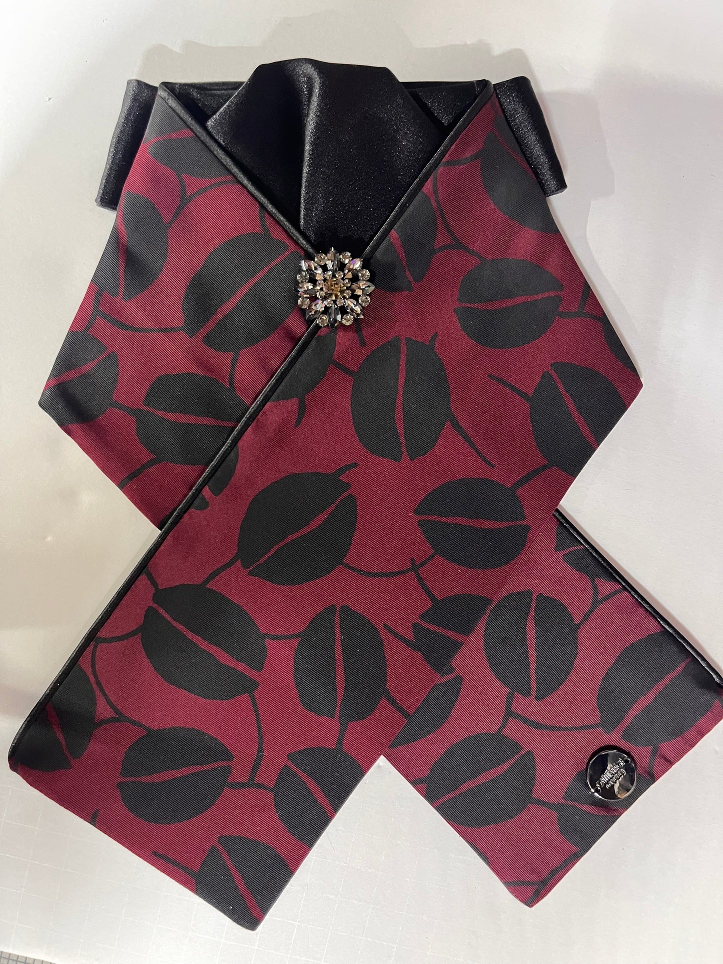 Equestrian Stockholm Bordeaux Dressage Pad and Oscar de La Renta Stock Tie