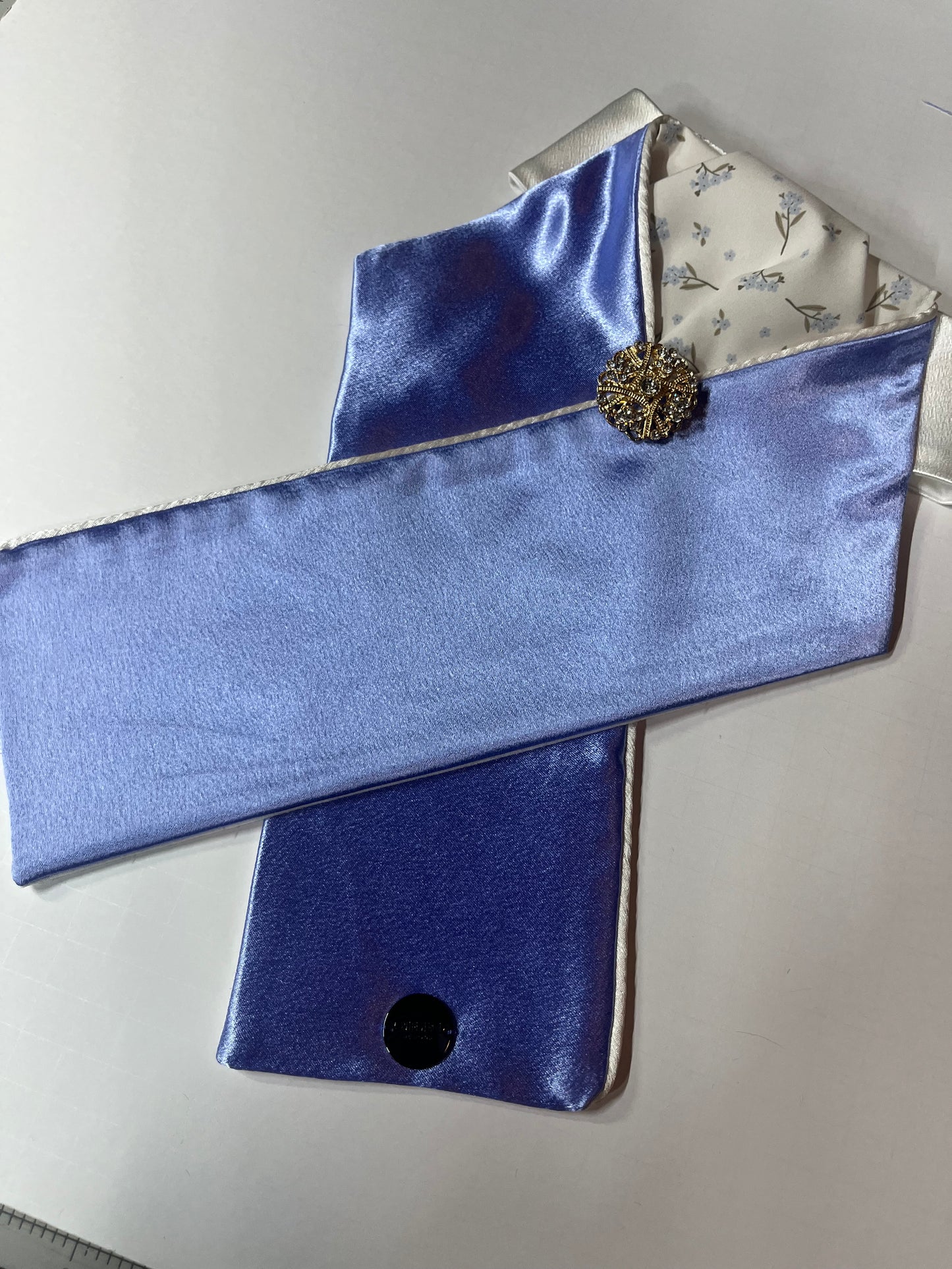 Dressage Stock Tie - Periwinkle/Cream Accent