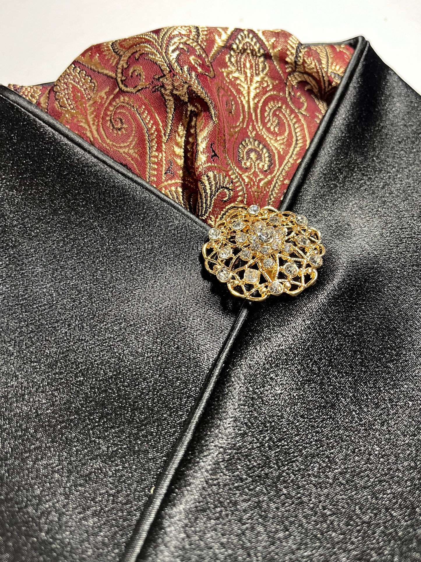 Dressage Stock Tie - Bordeaux Gold/Black