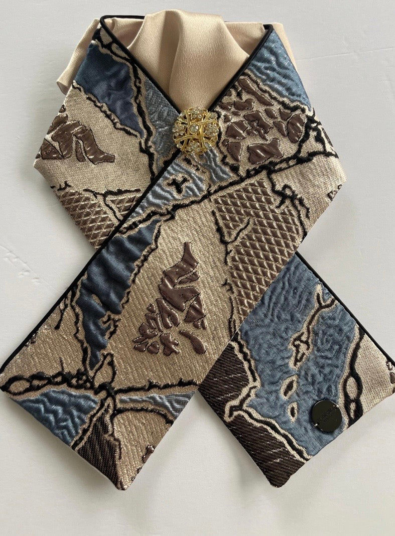 Abstract Blue Dressage Stock Tie