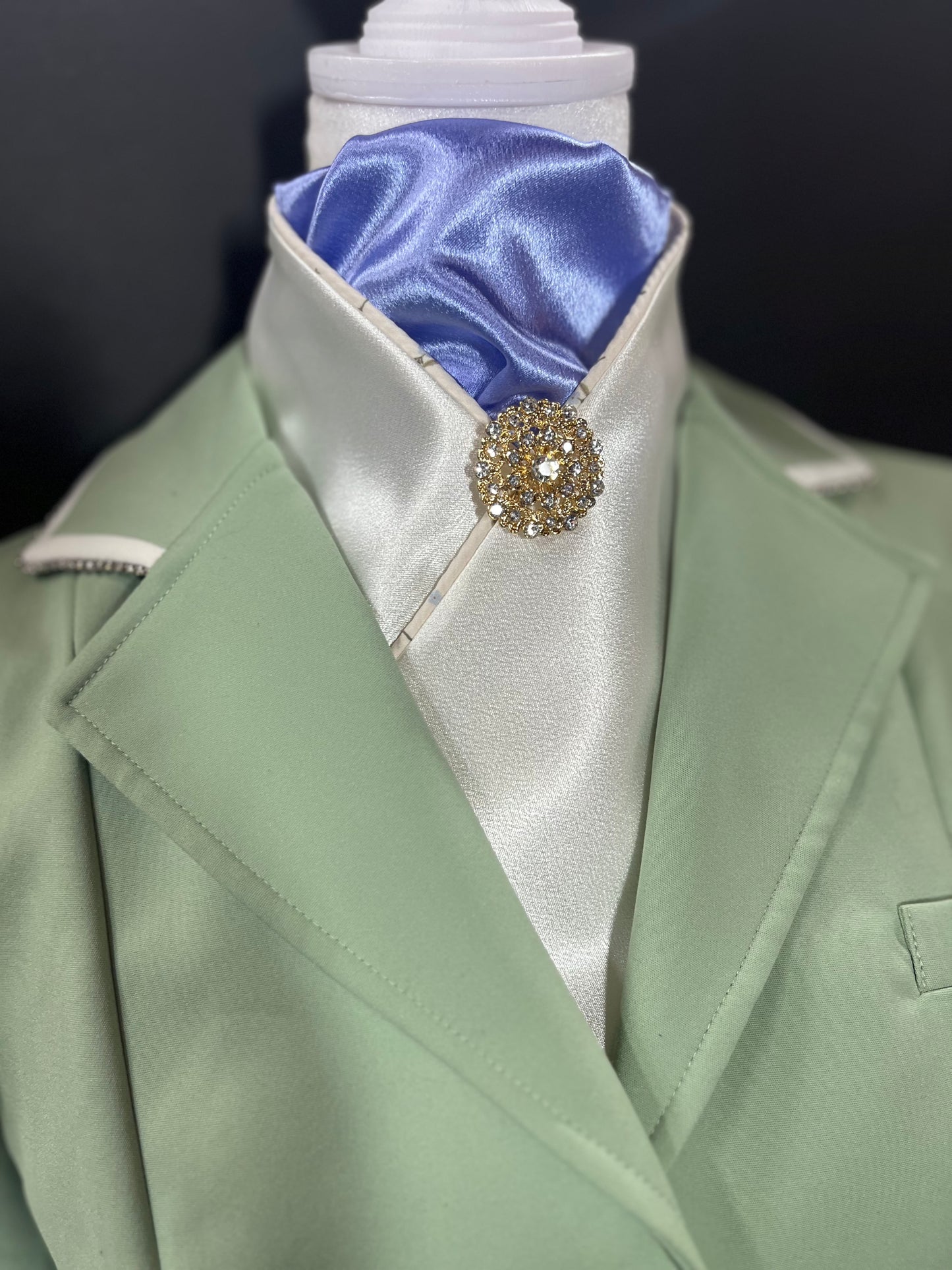 Periwinkle/Cream Dressage Stock Tie