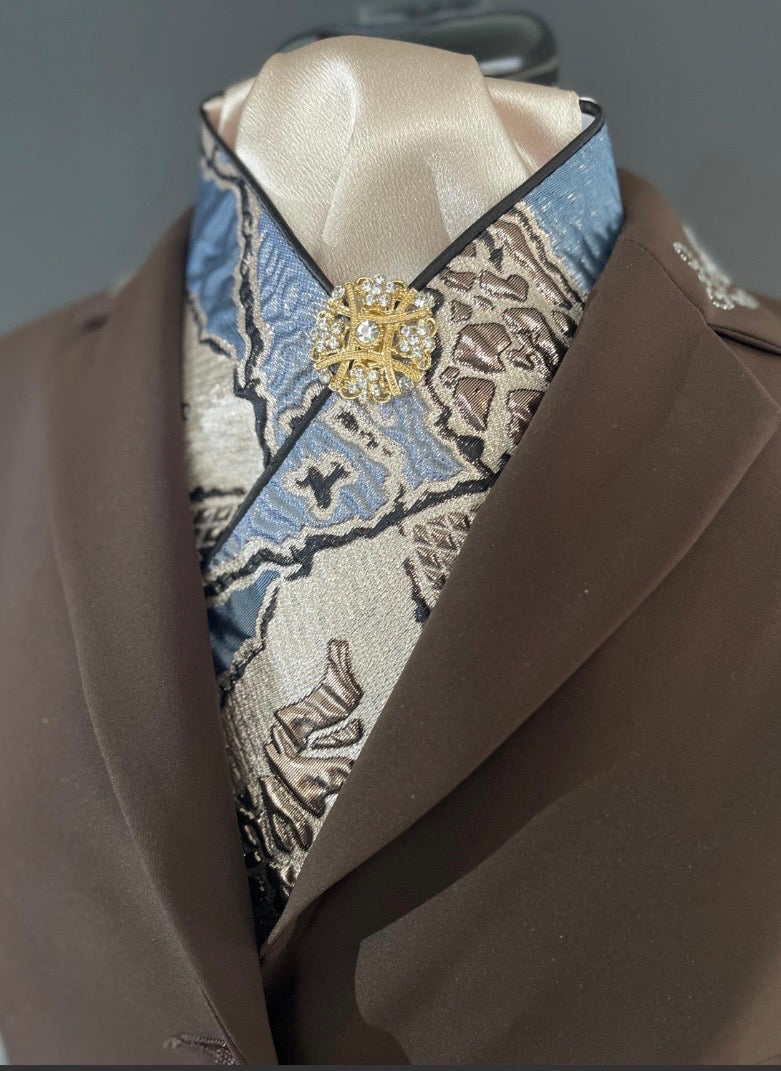 Abstract Blue Dressage Stock Tie