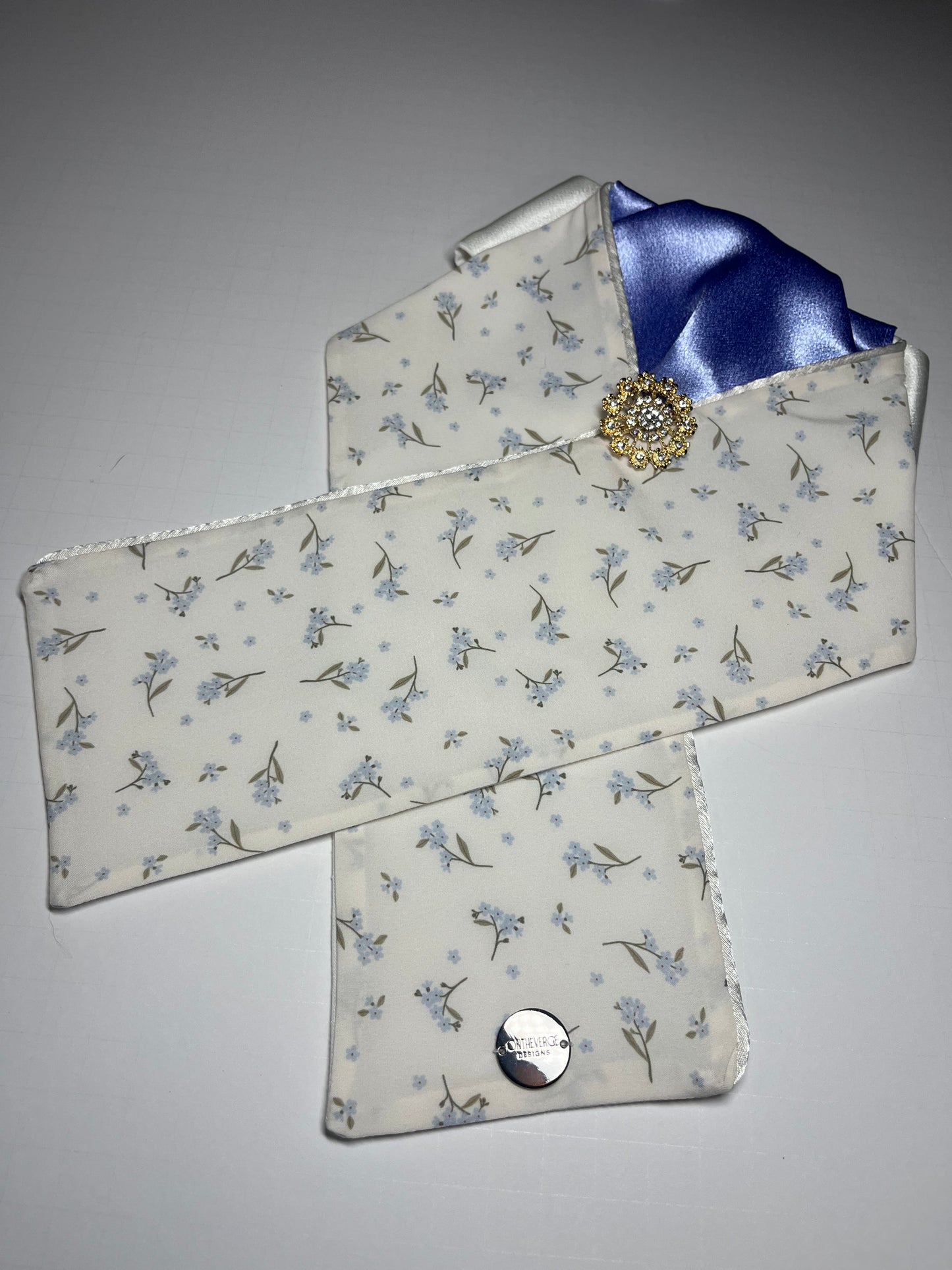 Flower Buds Periwinkle Accent Dressage Stock Tie