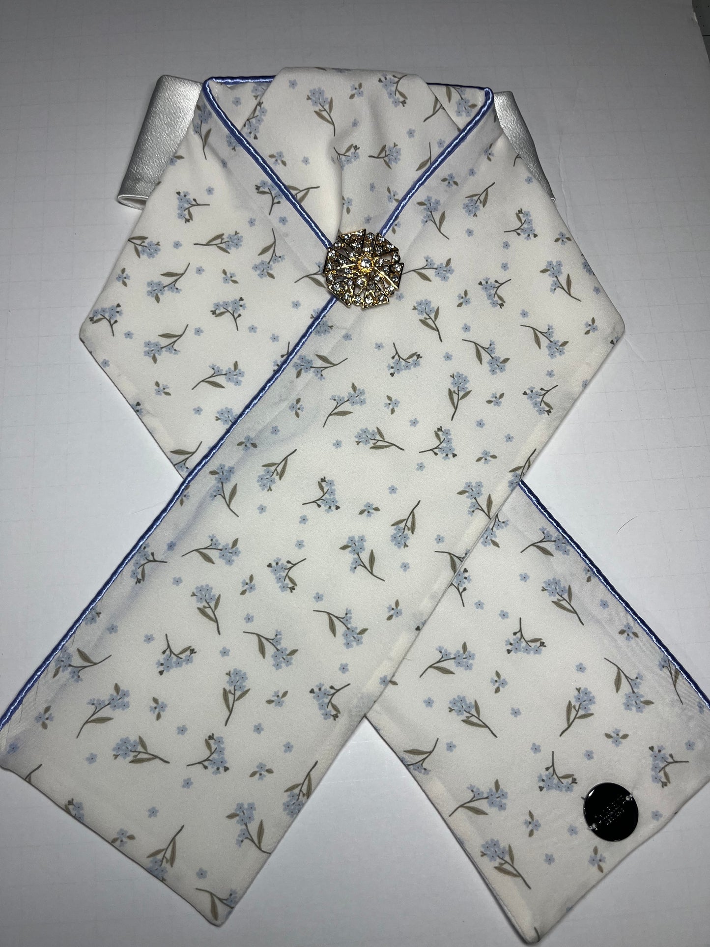 Periwinkle Flower Buds Dressage Stock Tie