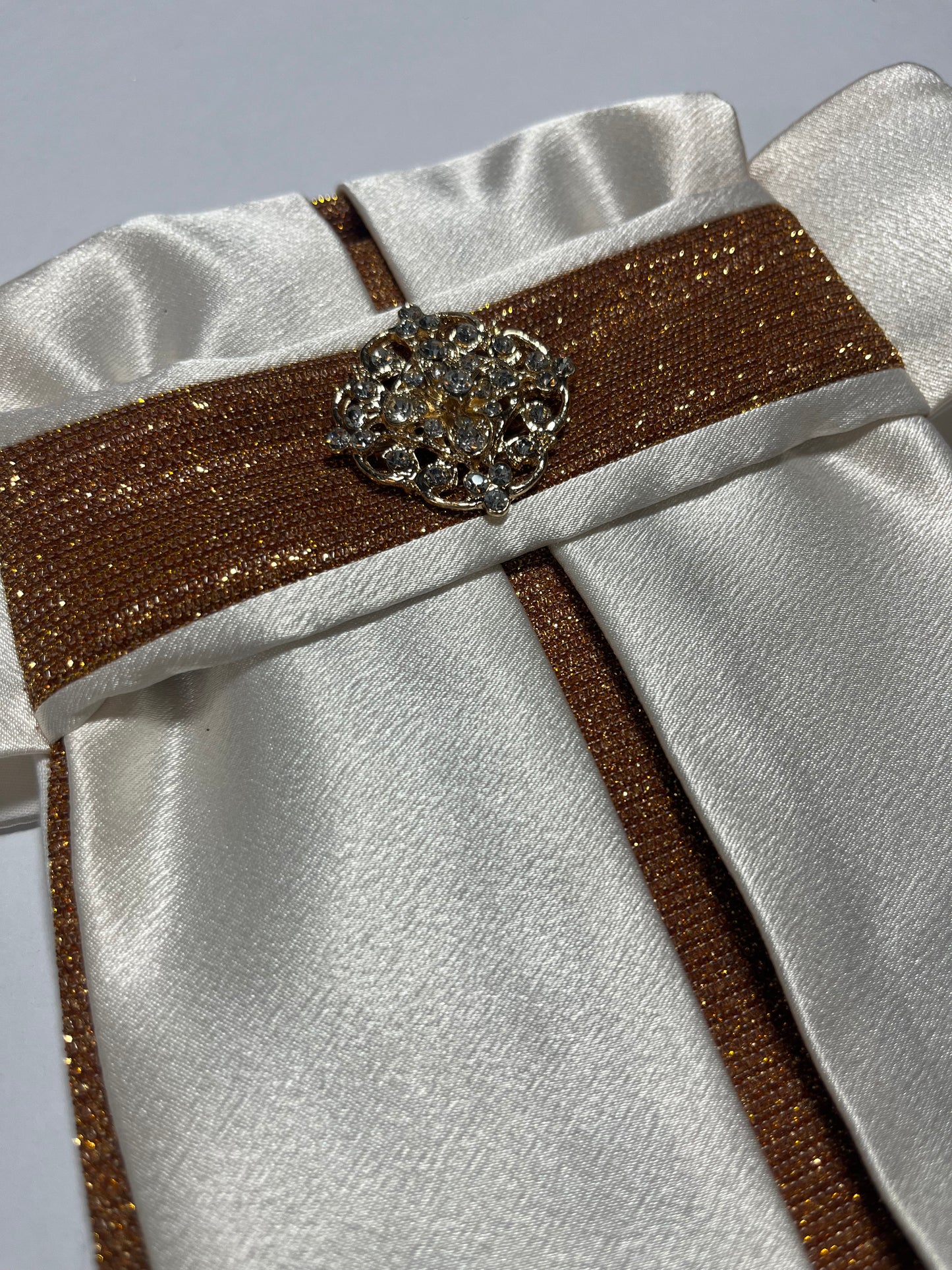 Cream/Spice Euro Pleat Dressage Stock Tie
