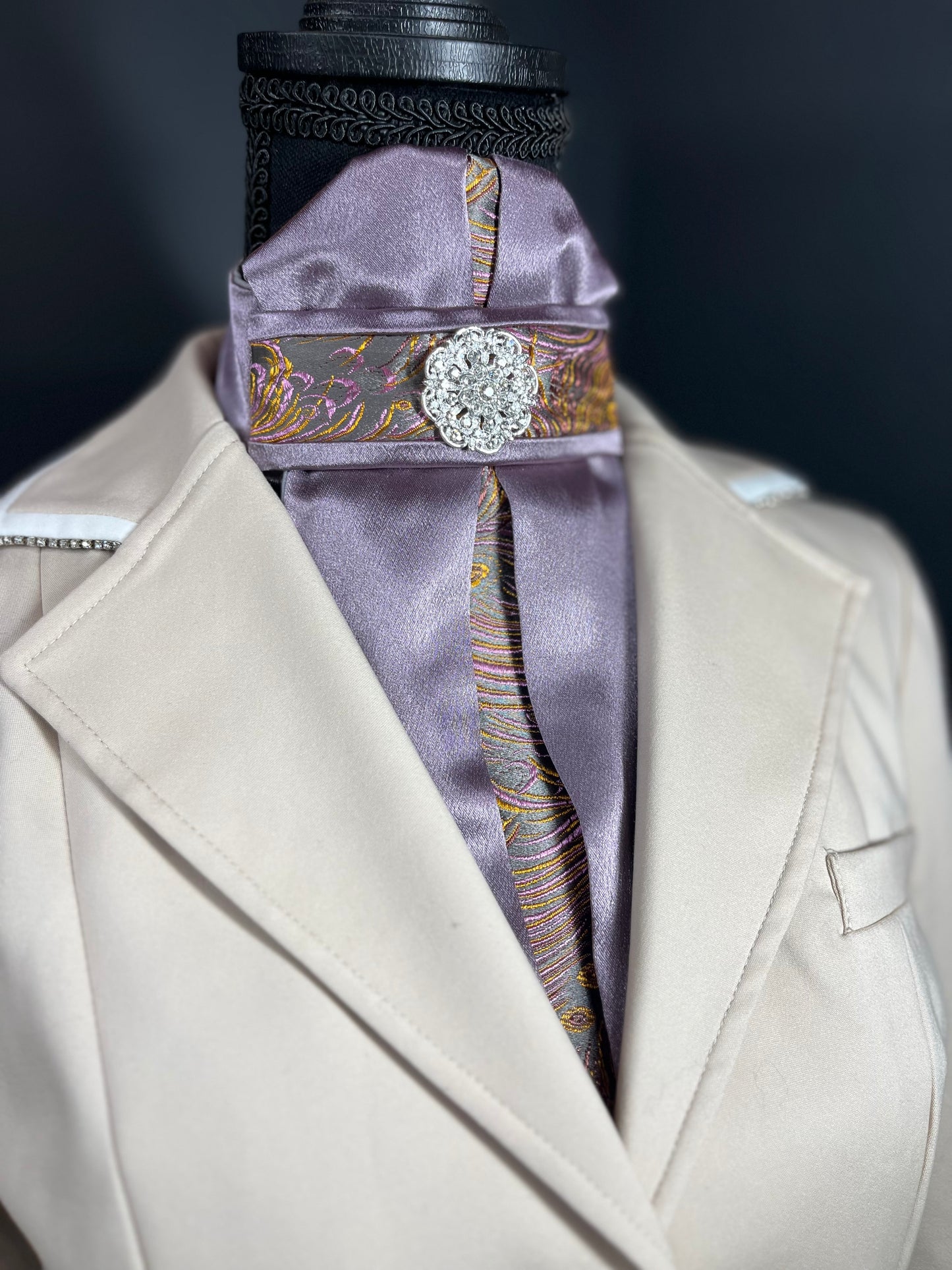 Sunset Flight Euro Pleat Dressage Stock Tie