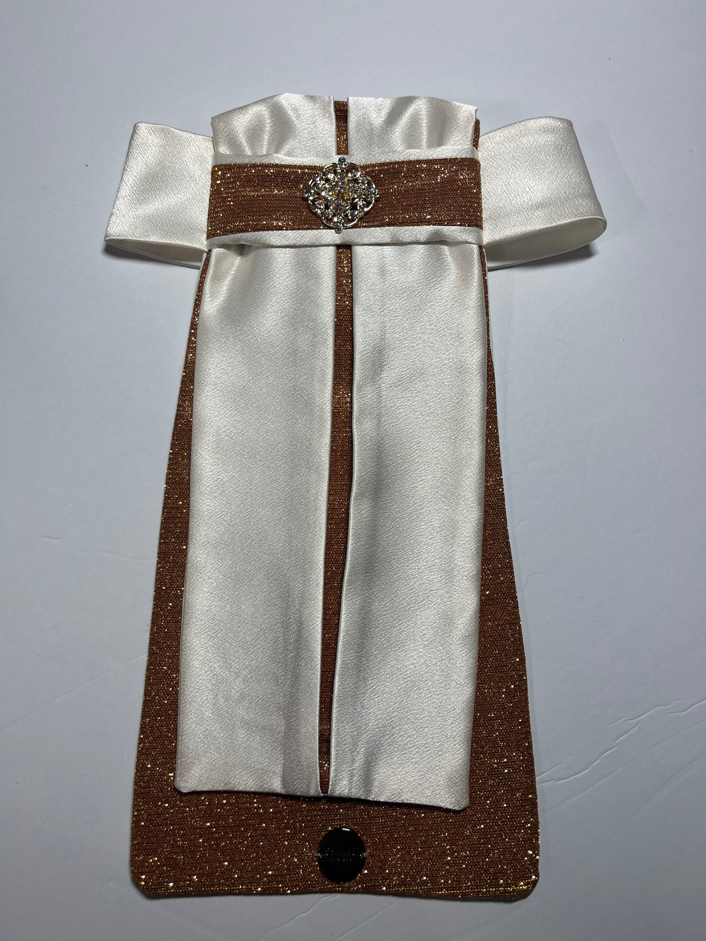 Cream/Spice Euro Pleat Dressage Stock Tie