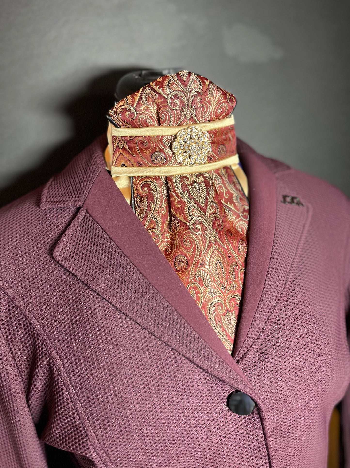 Bordeaux Gold Traditional Dressage Stock Tie