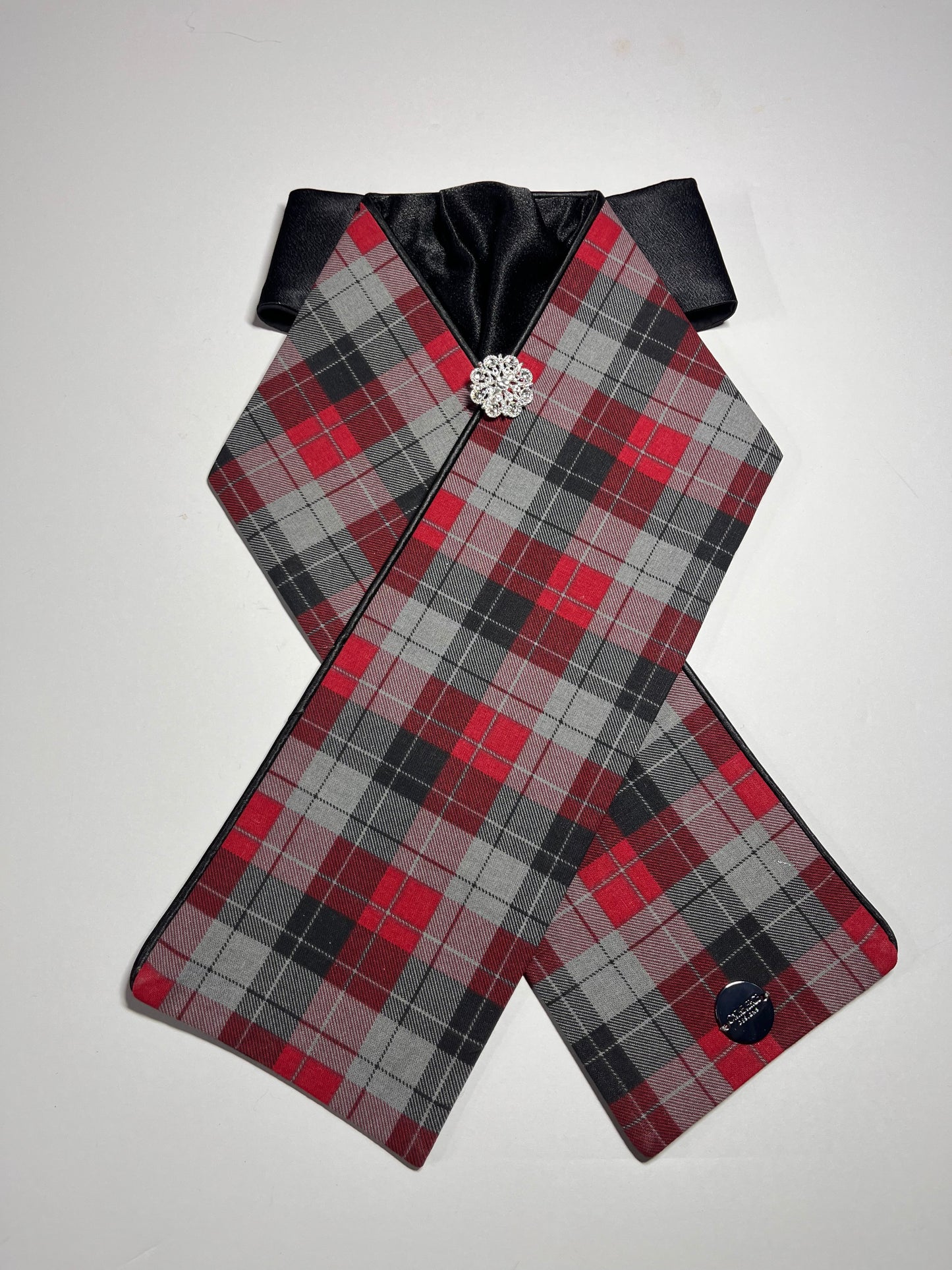 The Plaid Dressage Stock Tie Black Accent.