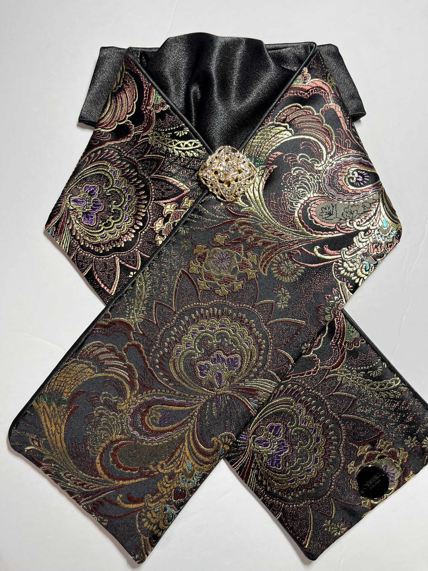 Black Silk Dressage Stock Tie