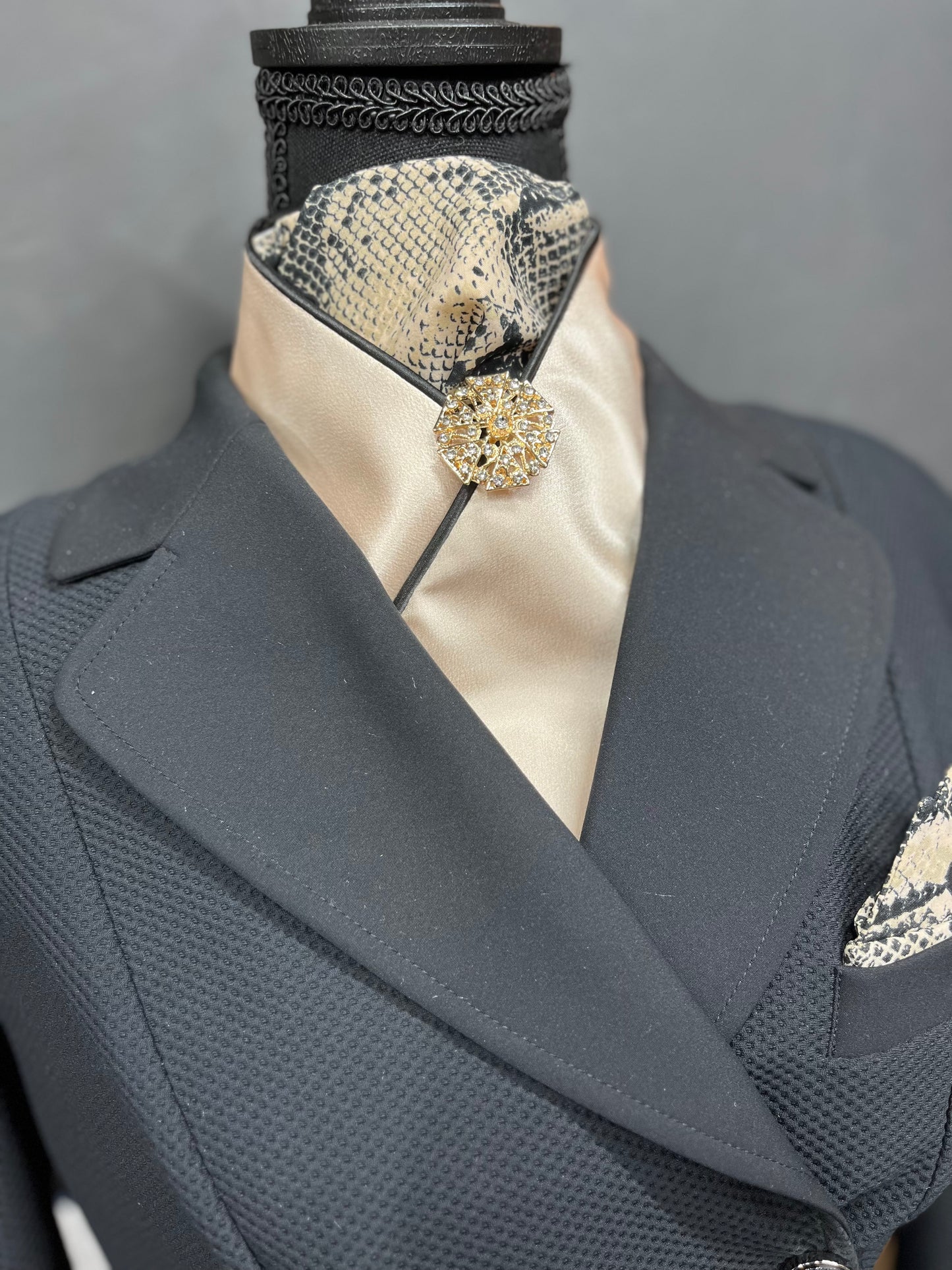 Dressage Stock Tie - Snakeskin Reverse