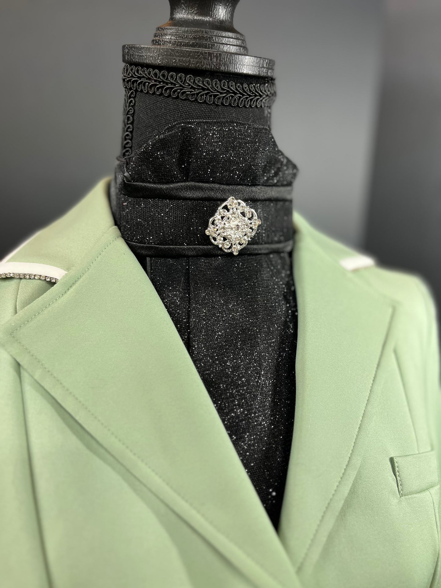 “The Black” Traditional Dressage Stock Tie