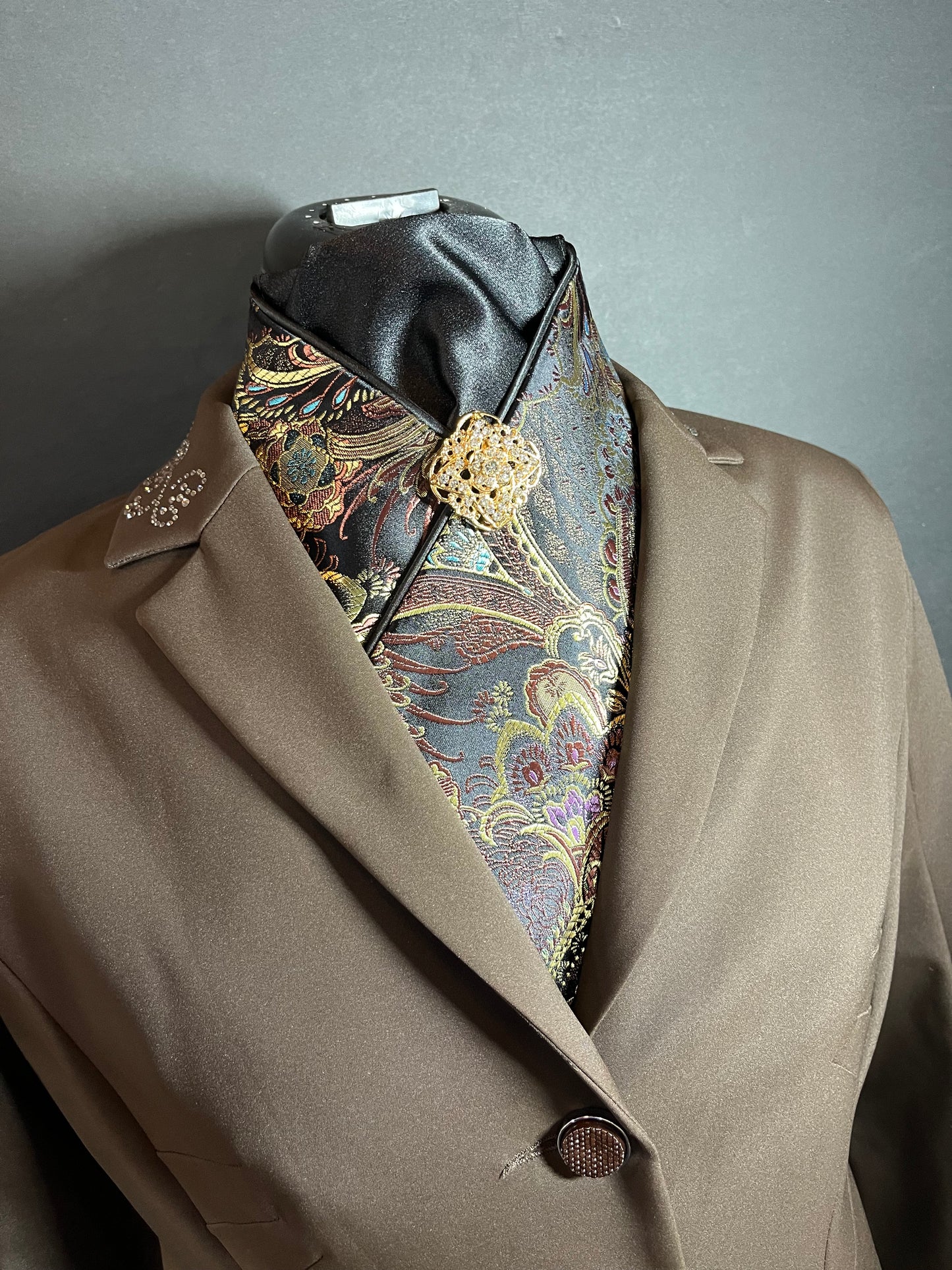 Black Silk Dressage Stock Tie
