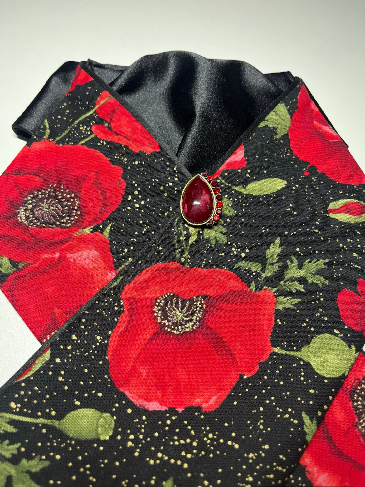 Dressage Stock Tie - Poppies