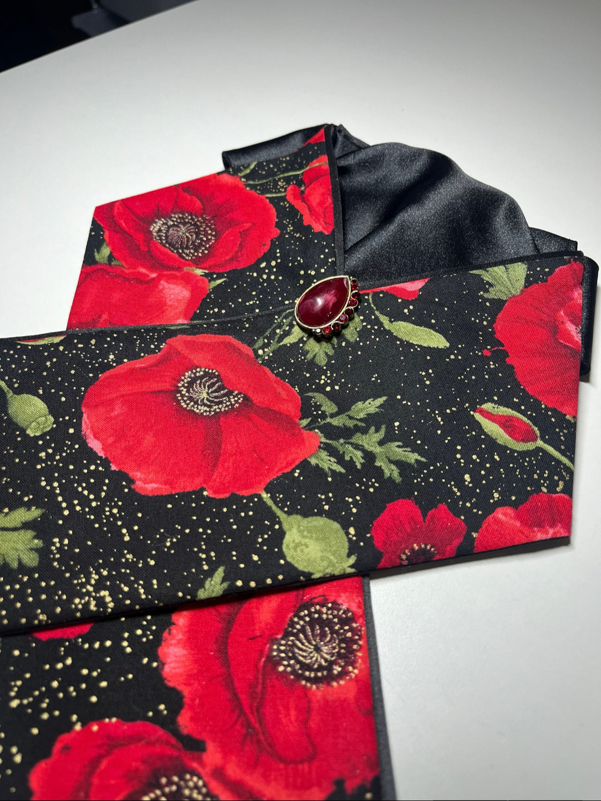 Dressage Stock Tie - Poppies