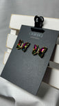 Volcano Butterfly AB Crystal Earrings