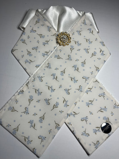 Flower Buds Ivory Accent Dressage Stock Tie