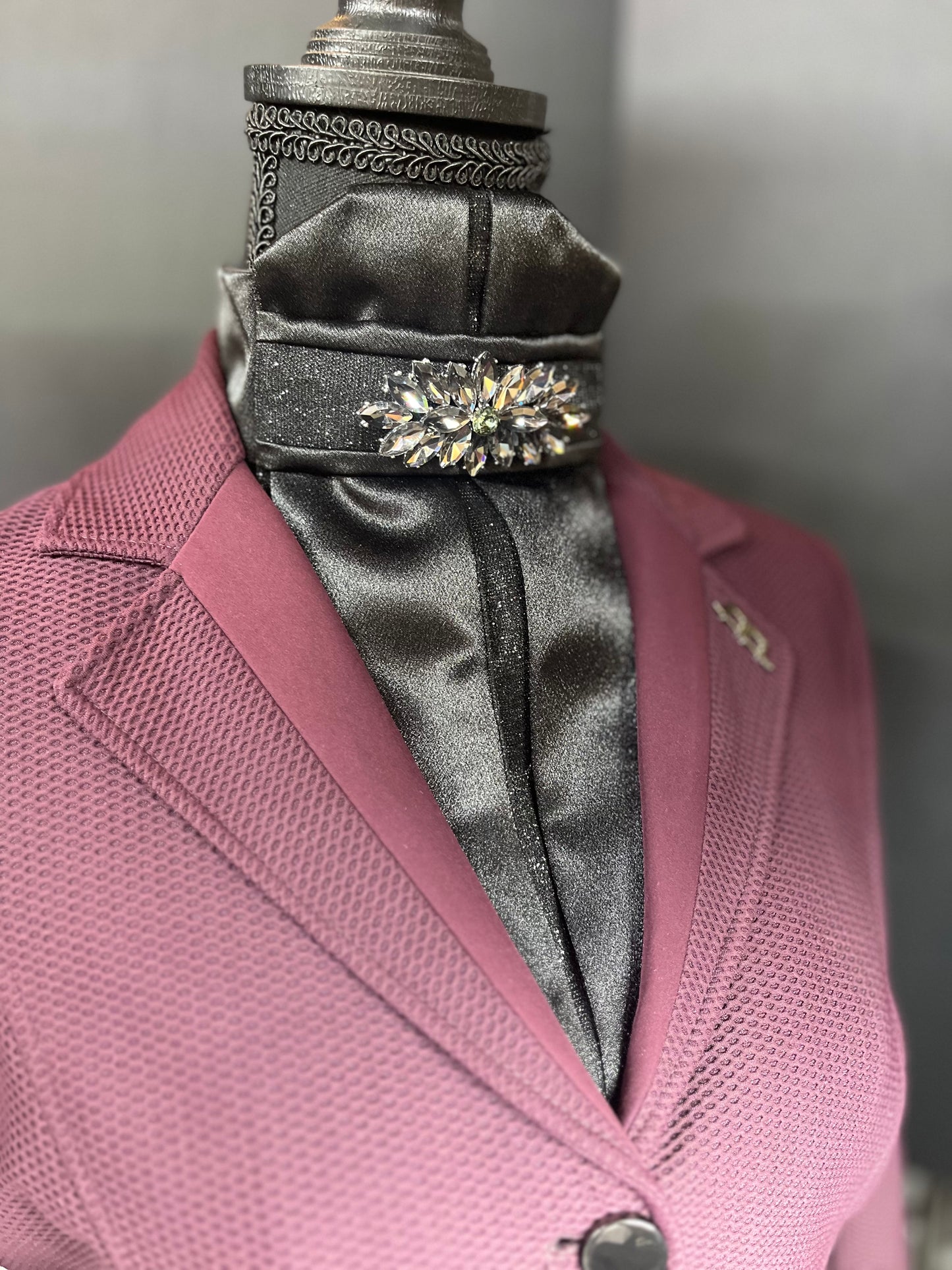 “The Black” Euro Pleat Dressage Stock Tie