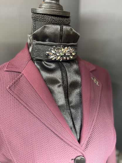“The Black” Euro Pleat Dressage Stock Tie