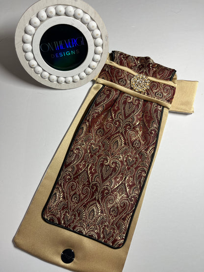 Bordeaux Gold Traditional Dressage Stock Tie