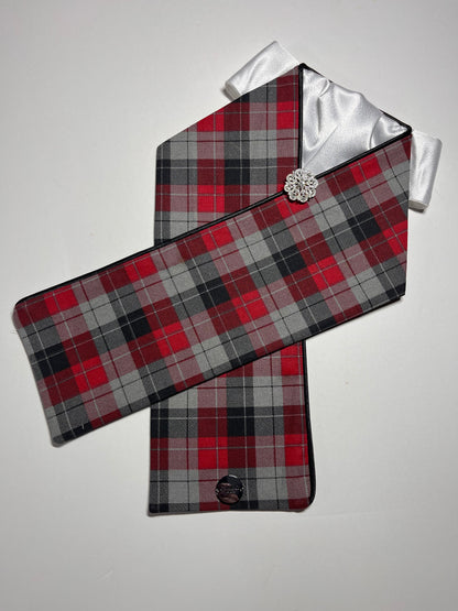 The Plaid Dressage Stock Tie White Accent
