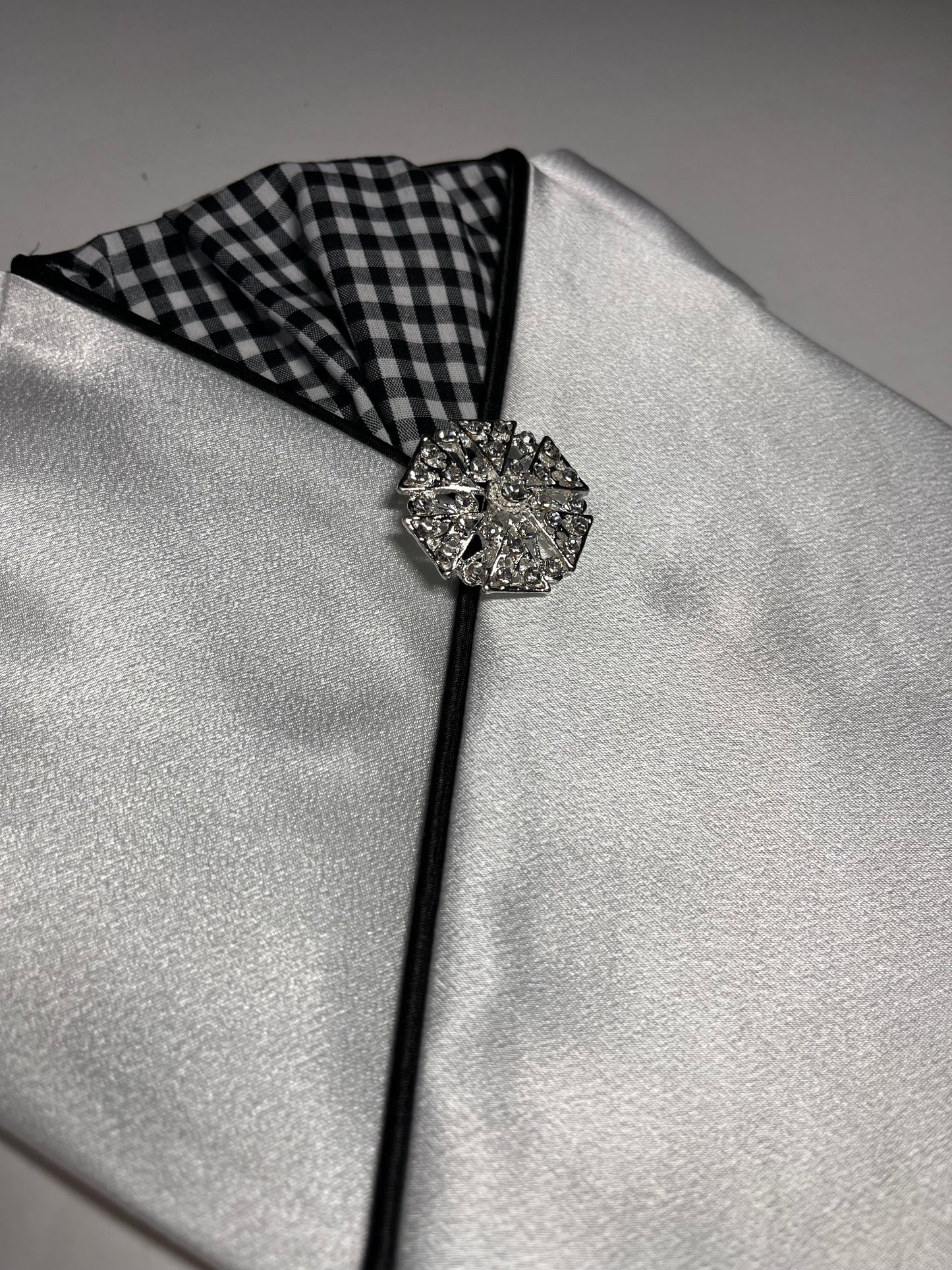 Gingham Reverse Dressage Stock Tie