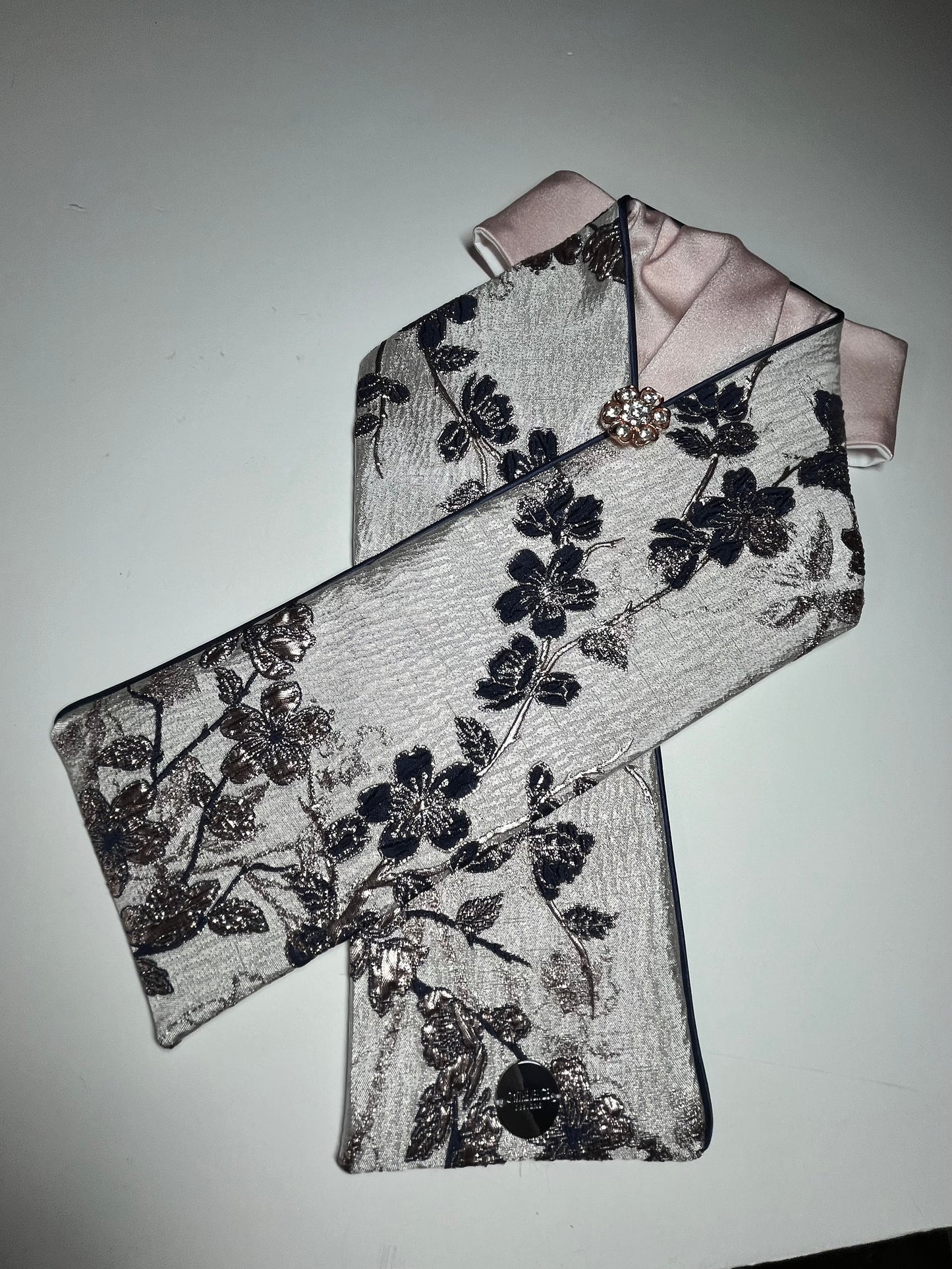 Metallic Rose with Blush Accent Dressage Stock Tie