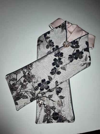 Metallic Rose with Blush Accent Dressage Stock Tie