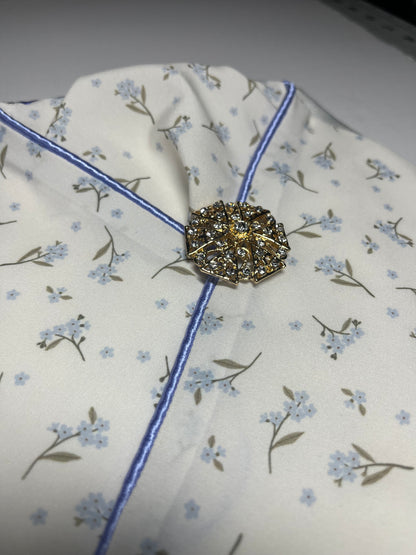 Periwinkle Flower Buds Dressage Stock Tie