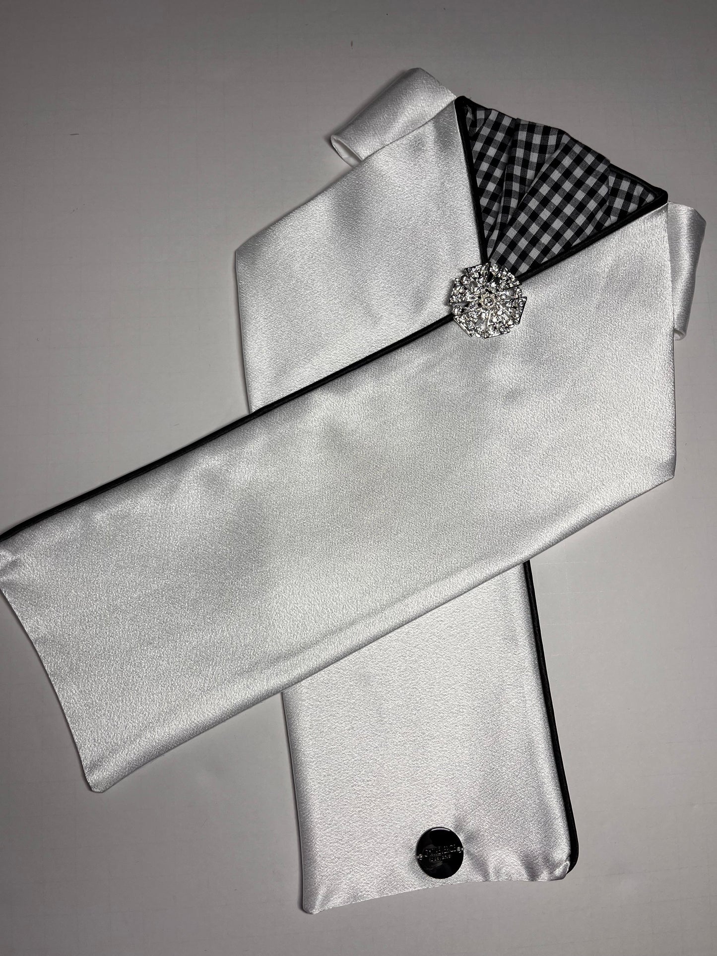 Gingham Reverse Dressage Stock Tie