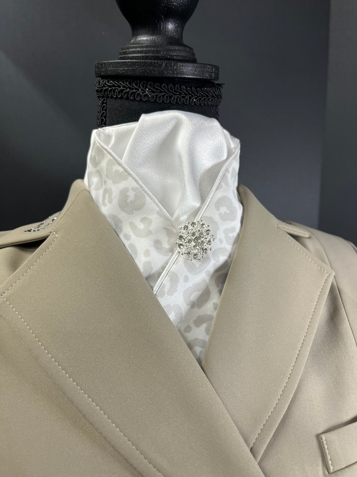 Snow Leopard Dressage Stock Tie