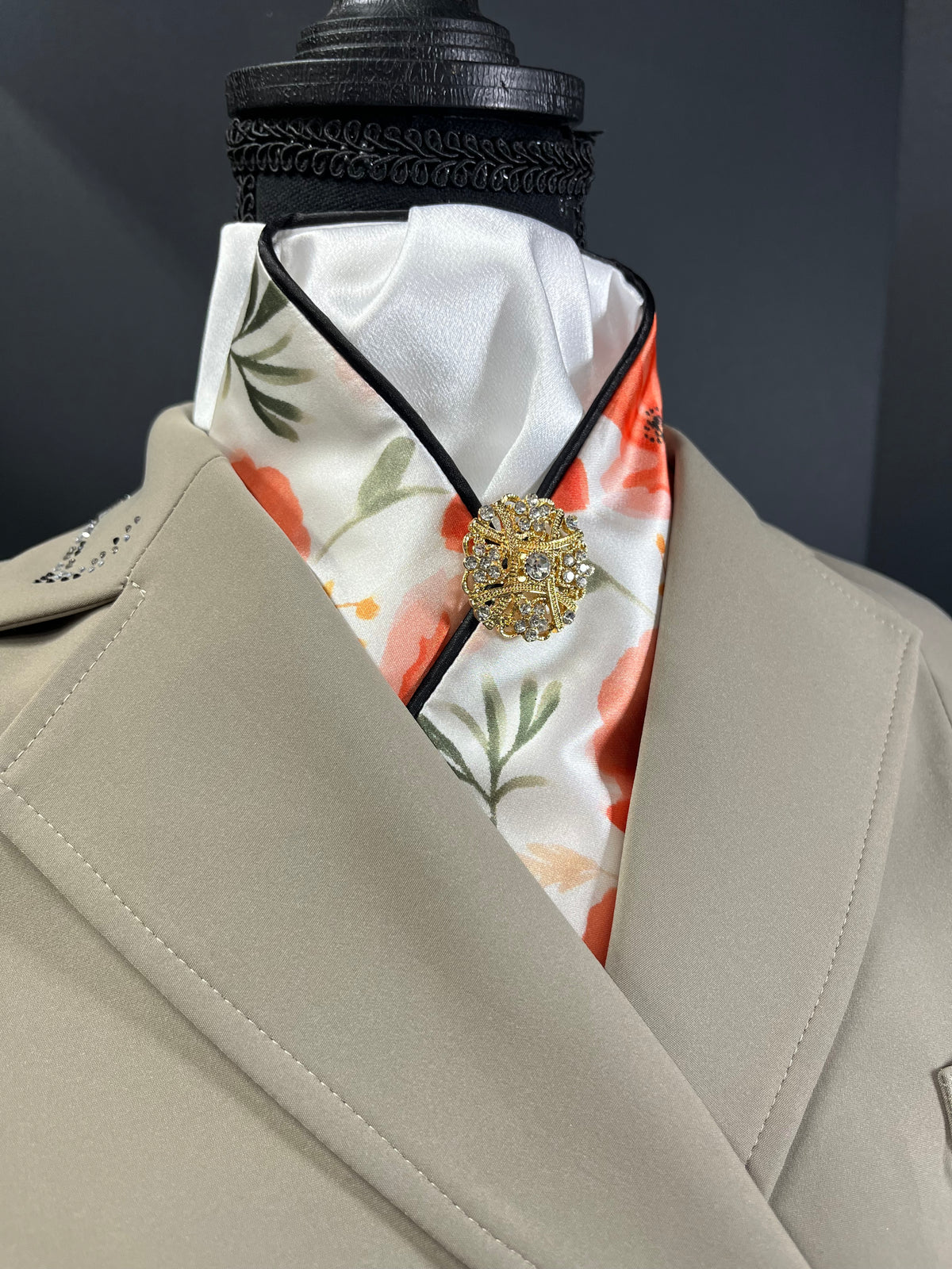 Bright Poppy Dressage Stock Tie
